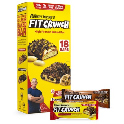 Chef Robert Irvine's FITCRUNCH High Protein Bars, Variety Pack (1.62 oz., 18 ct.)