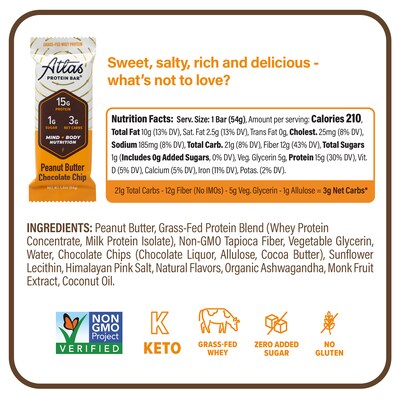 Atlas Gluten Free Chocolate Protein Bar, 1.9 oz., 10 Bars/Box 2/Box (600-02138)