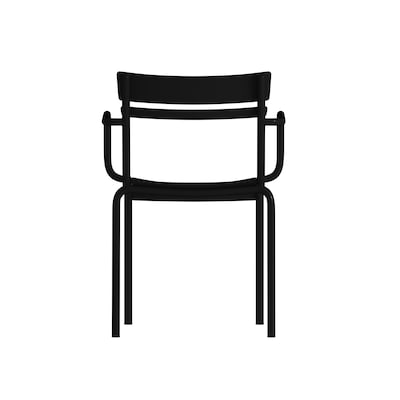 Flash Furniture Nash Modern Metal Dining Chair, Black, 4/Pack (4XUCH10318ARMBK)