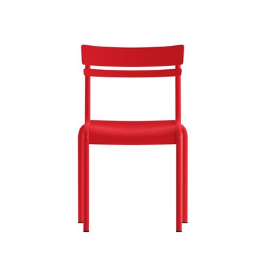 Flash Furniture Nash Modern Metal Side Dining Chair, Red, 4/Pack (4XUCH10318RD)