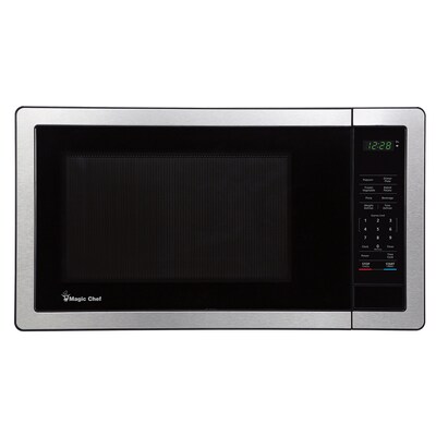 MAGIC CHEF Stainless Steel Countertop Microwave Oven - Silver, 0.9