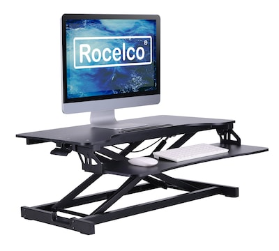 Rocelco 31.5W 4-20H Adjustable Standing Desk Converter, Black (R VADRB)