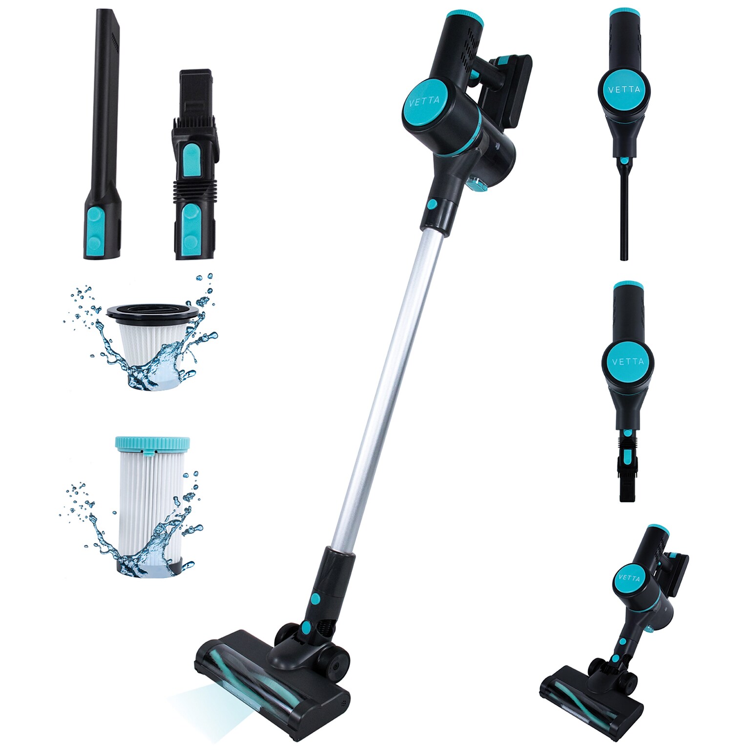 VETTA Lightweight Cordless Stick Vacuum, Bagless, Multicolored (VVC-S250)