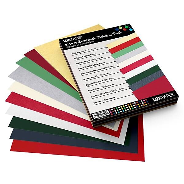 JAM Paper 100 lb. Cardstock, 8.5 x 11, Metallics Variety Pack