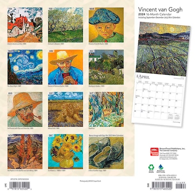 2024 BrownTrout Vincent van Gogh 12" x 12" Monthly Wall Calendar (9781975465520)