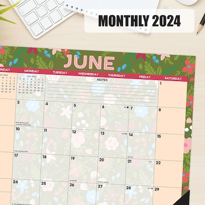 2024 Willow Creek Spring Floral 22" x 17" Monthly Desk or Wall Calendar, Multicolor (38765)