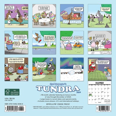 2024 Willow Creek Tundra Comics 7" x 7" Monthly Wall Calendar, Multicolor (36969)
