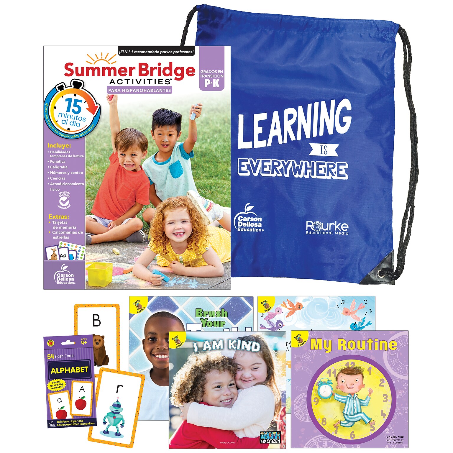 Summer Bridge Activities Paperback Book Set Summer Bridge Essentials Spanish Backpack, PK-K (9781731653581)