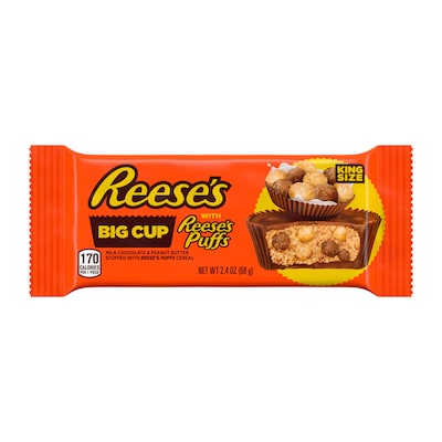 REESES Stuffed w/REESES Puffs Big Cup King Size 2.4oz, 16/Box (246-01182)