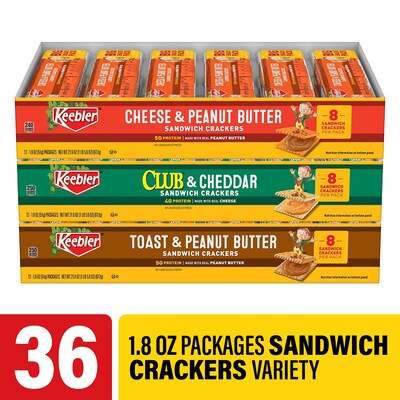 Keebler Cracker Variety Pack, 1.8 oz, 36/count (600-00773)