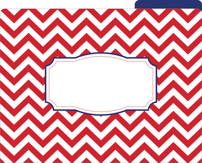 Barker Creek File Folder Set, 1/3-Cut Tab, Letter Size, Nautical Chevron, 12/Pack (2007)