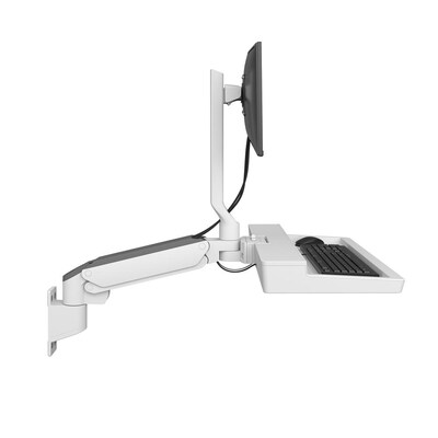 Ergotron CareFit Combo Adjustable Single Arm Mount, 27" Screen Support, White (45-621-251)