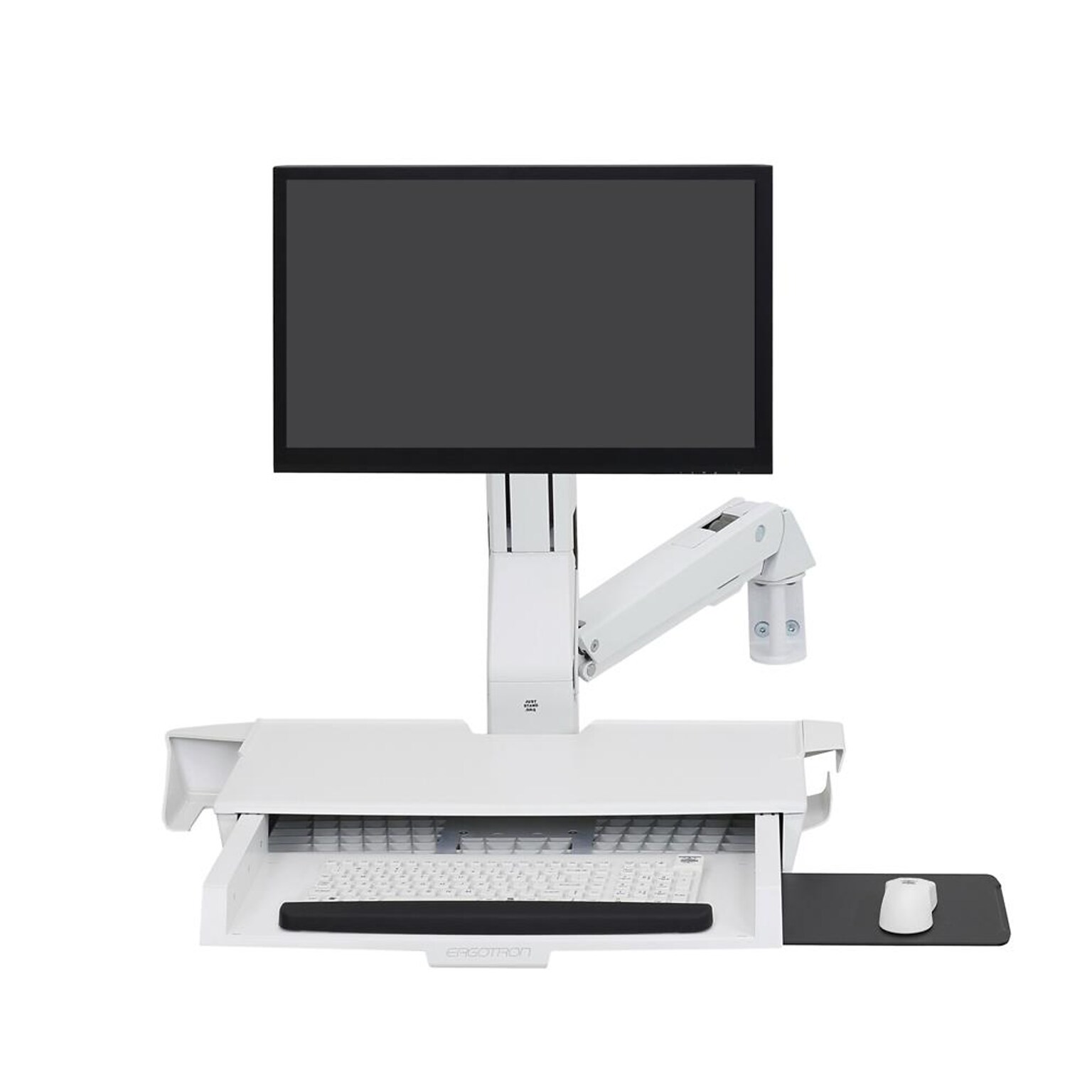 Ergotron StyleView Sit-Stand Combo Adjustable Single Arm Mount, 24 Screen Support, White (45-260-216)