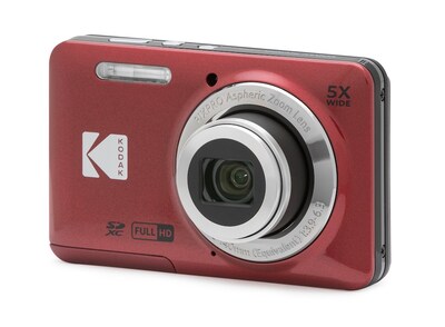 Kodak PIXPRO 16MP Digital Point and Shoot Camera, 5x Optical Zoom, Red (FZ55-RD)