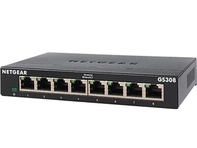 Netgear 300 Series 8-Port Gigabit Ethernet Unmanaged Switch, Black (GS308-300PAS)