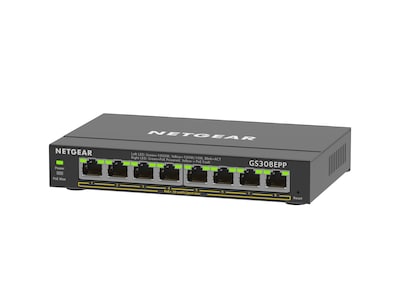 Netgear Plus 8-Port Gigabit Ethernet PoE Managed Switch, Black (GS308EPP-100NAS)