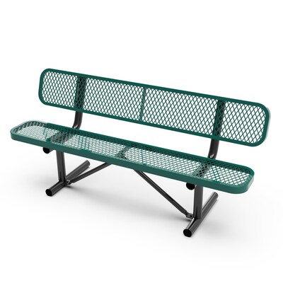 Flash Furniture Sigrid Steel 3-Seat Commercial Grade Outdoor Bench, Green (SLFAG4HUT2GN)