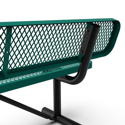 Flash Furniture Sigrid Steel 3-Seat Commercial Grade Outdoor Bench, Green (SLFAG4HUT2GN)