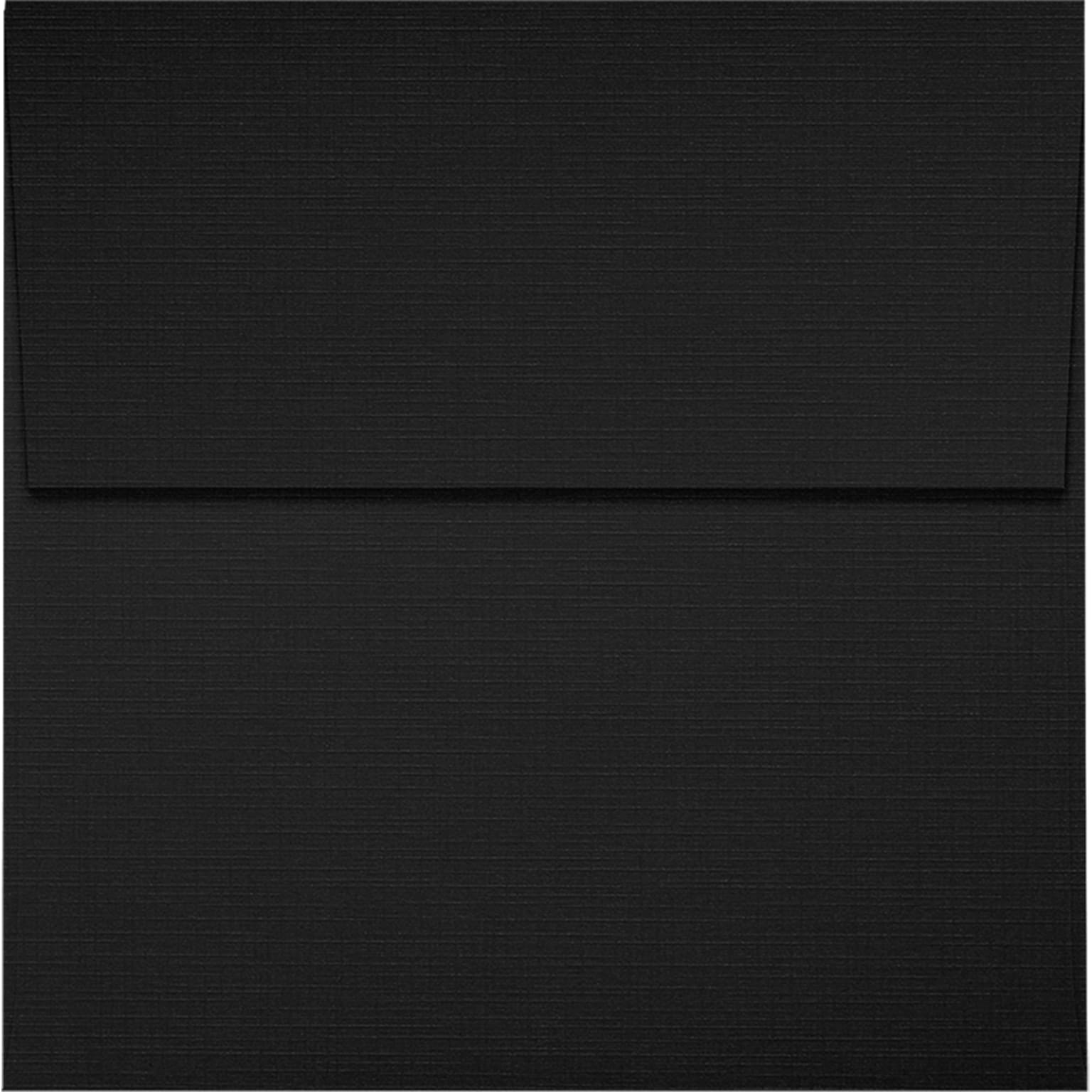 JAM Paper Square Envelopes, Peel & Press, 3 1/4 x 3 1/4, Black Linen, 250 Pack (8503-BLI-250)