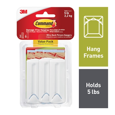 Command Wire-Backed Picture Hangers, 3-Hanger