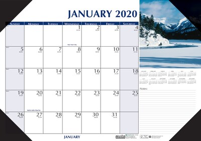 House of Doolittle 2020 Monthly Desk Pad Calendar 22 x 17 Earthscapes Scenic (HOD147)
