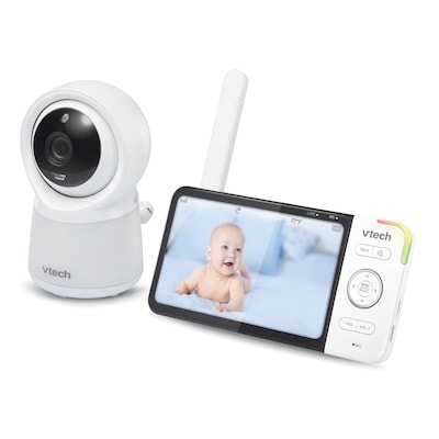 VTech Smart Wi-Fi 1080p Video Baby Monitor System with 5-In. Display, Night-Light & Remote Access, White (RM5754HD)