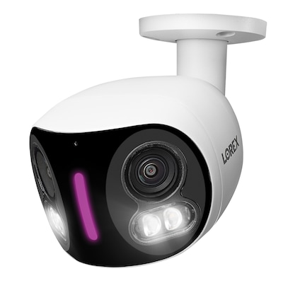 Lorex Wi-Fi 4K Dual-Lens Smart Security Camera with Smart Security Lighting, White (W891UAD-E)