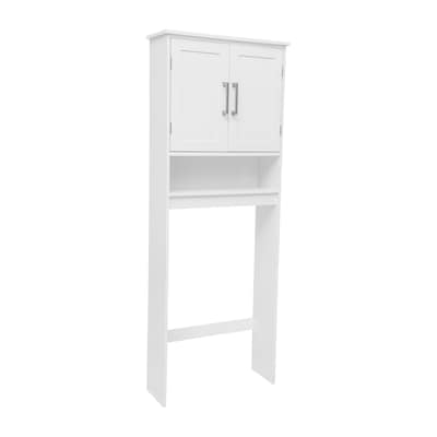 Flash Furniture Vega 66.25" Over the Toilet Storage Cabinet Organizer with 3 Shelves, White (FSVEGABATH1WH)