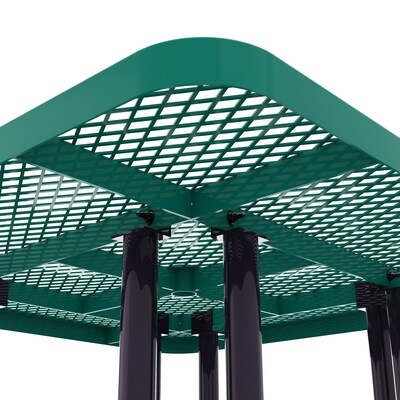 Flash Furniture Creekside Commercial Grade Square Outdoor Picnic Table, Green (SLFEMS46H60LGN)