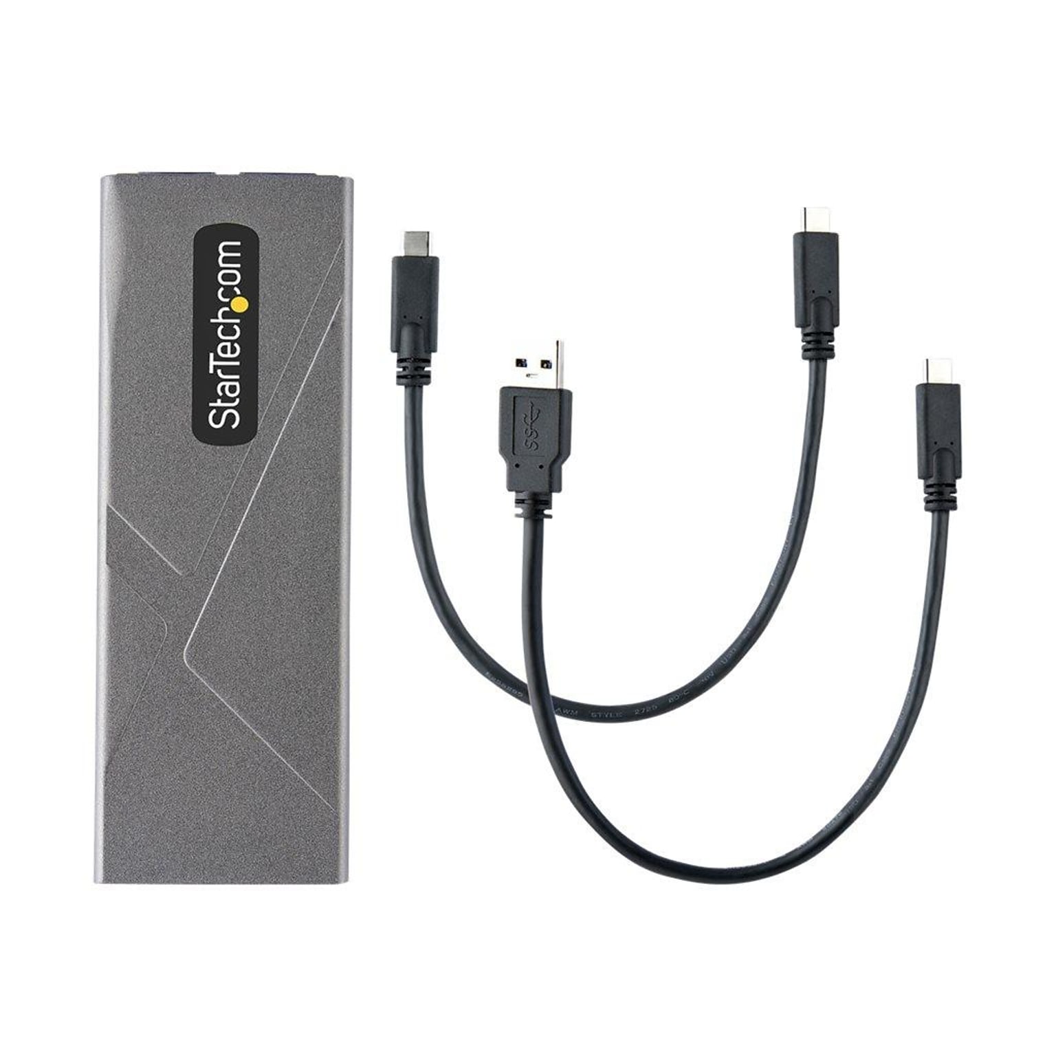 StarTech USB-C 10Gbps M.2 USB 3.0 External SATA Hard Drive Enclosure, SSD, Space Gray (M2USBCNVMESATA)