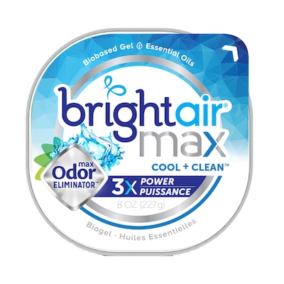 Bright Air Max Odor Eliminator Air Freshener, 8 oz., Cool & Clean (900437)