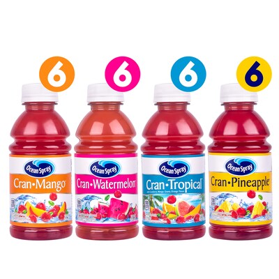 Ocean Spray Tropical Variety Pack, 10 oz, 24/Pack (220-02377)