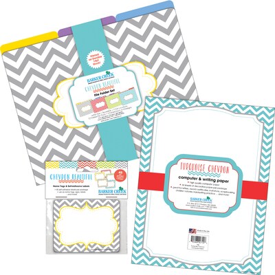 Barker Creek Beautiful Chevron File Folder, 1/3-Cut Tab, Letter Size, Assorted Colors, 107/Set (137)