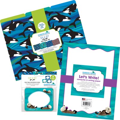 Barker Creek Sea & Sky Otters File Folder, 1/3-Cut Tab, Letter Size, Assorted, 107/Set (146)