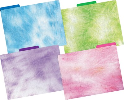 Barker Creek Pink Tie-Dye File Folder, 1/3-Cut Tab, Letter Size, Assorted, 107/Set (157)