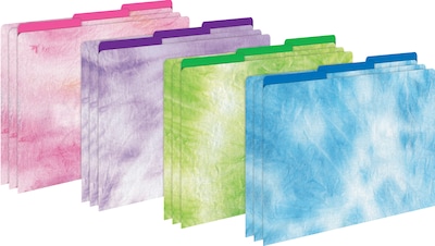 Barker Creek Tie-Dye & Ombré File Folder, 1/3-Cut Tab, Letter Size, Assorted, 12/Pack (2014)