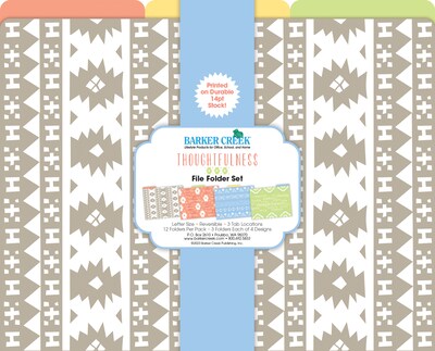 Barker Creek Thoughtfulness File Folder, 1/3-Cut Tab, Letter Size, Assorted, 12/Pack (2016)