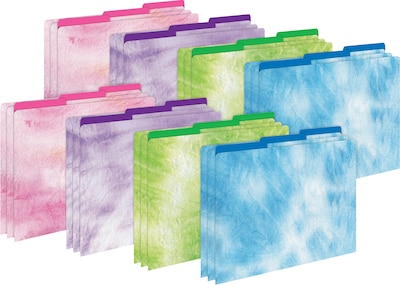 Barker Creek Tie-Dye & Ombré File Folder, 1/3-Cut Tab, Letter Size, Assorted, 24/Set (4402)