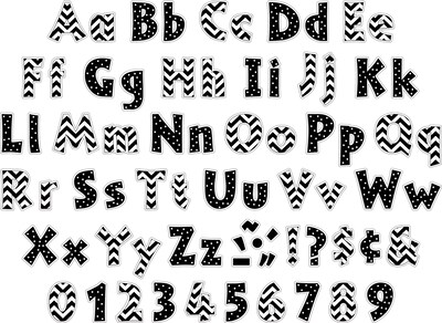 Barker Creek 4" Black & White Letter Pop-Out, 999 Characters/Set (4428)