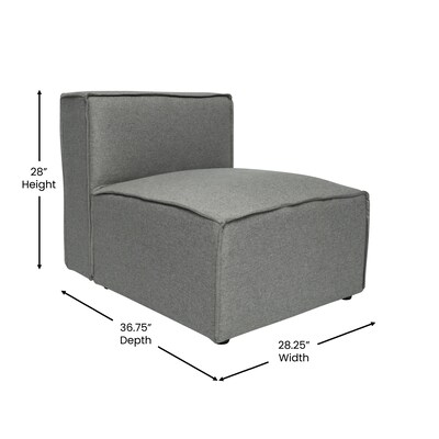 Flash Furniture Bridgetown 28.25" Fabric Modular Armless Center Sectional Sofa Seat, Dark Gray (ISIT2231MCDKG)