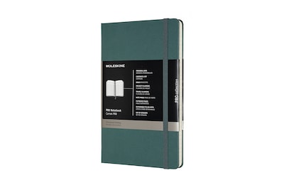 Moleskine Pro Large Professional Notebooks, 5" x 8.25", Narrow Ruled, Green (620763)