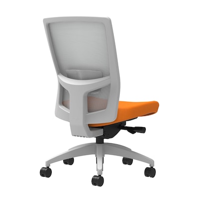 Union & Scale Workplace2.0™ Fabric Task Chair, Apricot, Adjustable Lumbar, Armless, Advanced Synchro
