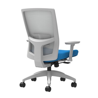Union & Scale Workplace2.0™ Fabric Task Chair, Cobalt, Adjustable Lumbar, 2D Arms, Synchro-Tilt with Seat Slide (53475)