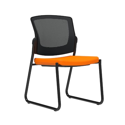Union & Scale Workplace2.0™ Fabric Guest Chair, Apricot, Integrated Lumbar, Armless, Stationary Seat Control (53733)