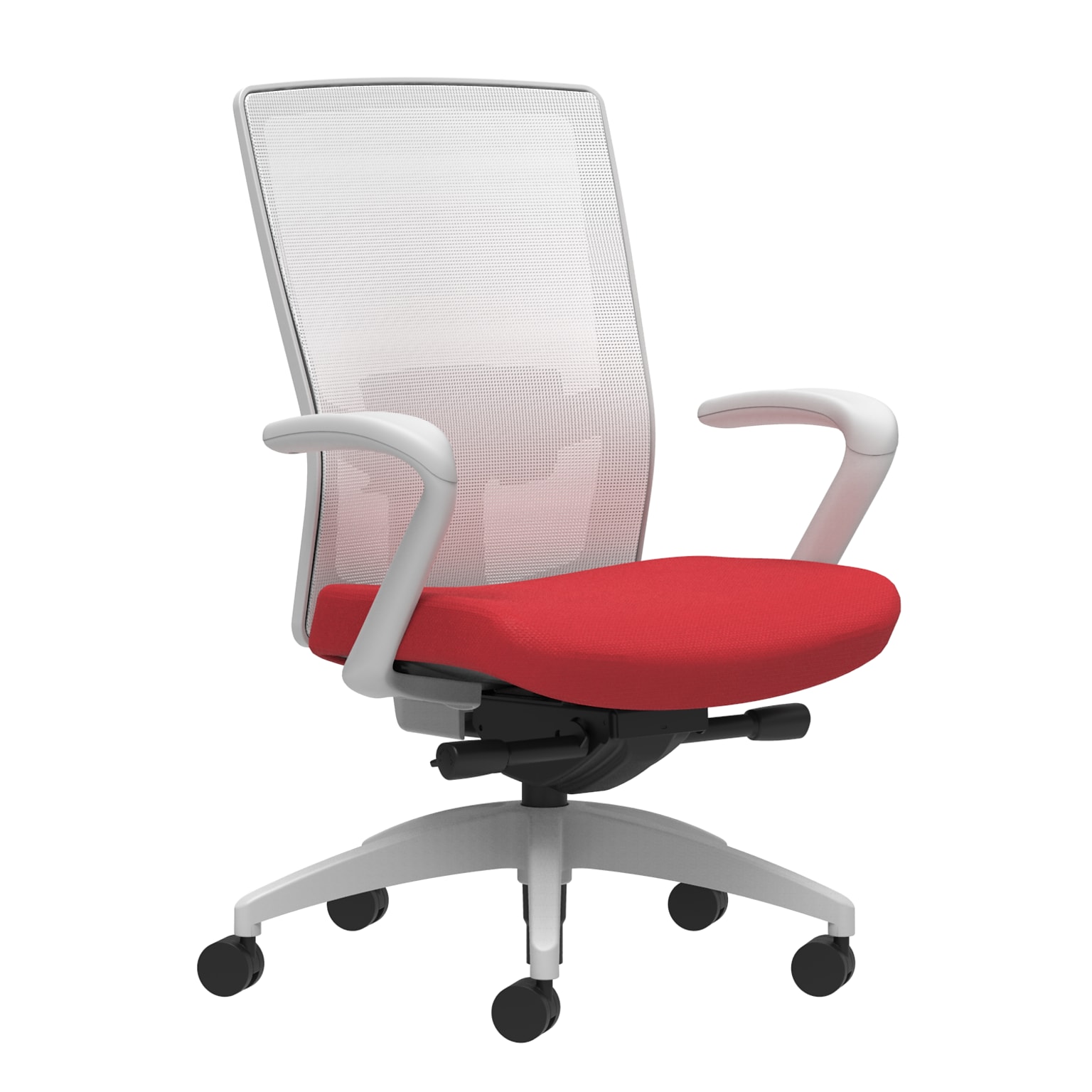 Union & Scale Workplace2.0™ Fabric Task Chair, Cherry, Adjustable Lumbar, Fixed Arms, Advanced Synchro-Tilt Seat Control (53581)