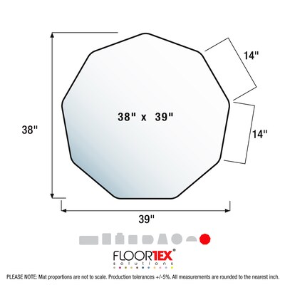 Floortex 9Mat Hard Floor Gaming Chair Mat, 38" x 39", Clear Polycarbonate (FC121001009R)