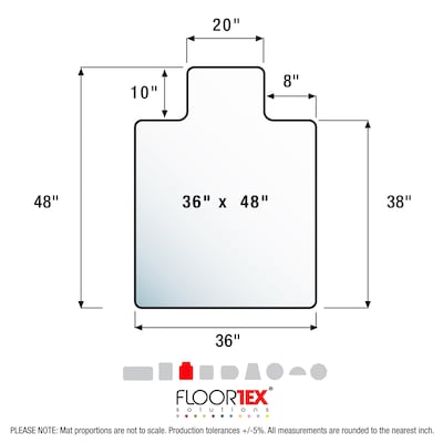 Floortex Computex Advantagemat Carpet Chair Mat with Lip, 36" x 48", Designed for Medium-Pile Carpet, Clear PVC (319226LV)