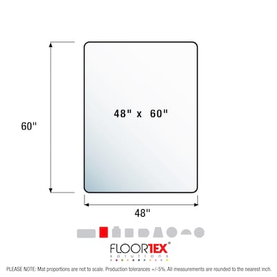 Floortex Ultimat Hard Floor Chair Mat, 48" x 60", Clear Polycarbonate (1215219ER)