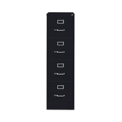 Alera Commercial 4-Drawer Vertical File Cabinet, Letter Size, Lockable, 52H x 15W x 22D, Black (H