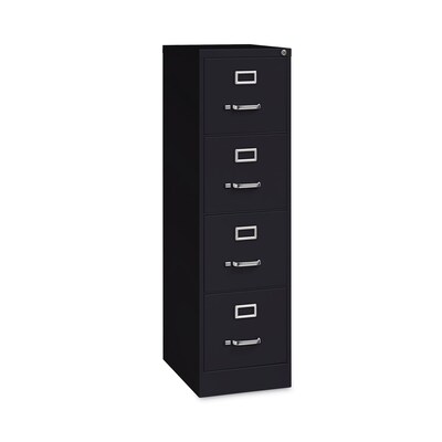 Alera Commercial 4-Drawer Vertical File Cabinet, Letter Size, Lockable, 52"H x 15"W x 22"D, Black (HVF152252BL)